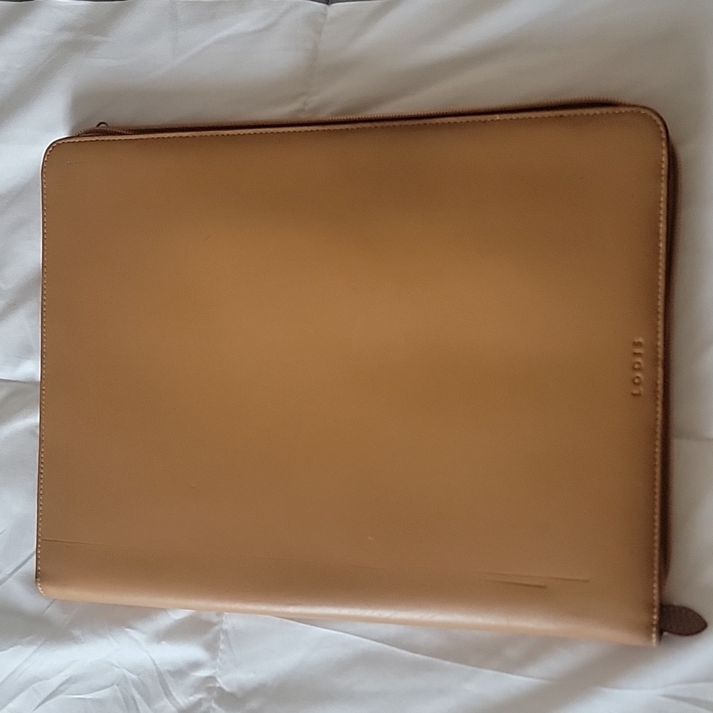 Lodis zipper around leather portfolio